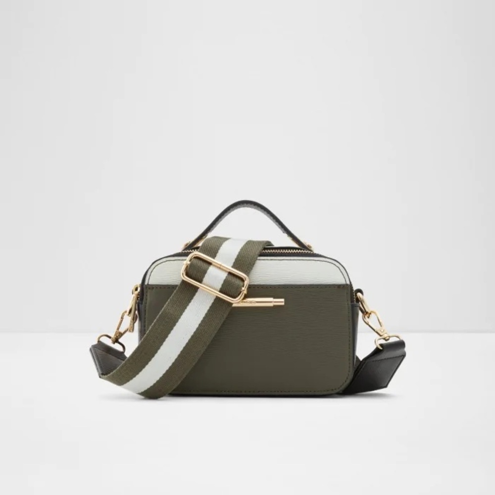 Aldo Fari Olive, Black and White Crossbody Bag